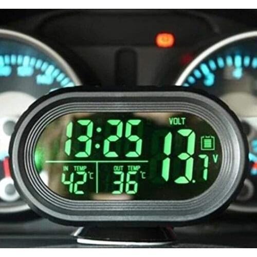 3 In 1 Car Electronic Watch Car Digital Led Electronic Lcd Clock Thermometer Voltmeter Led Digital Thermometer Voltmeter