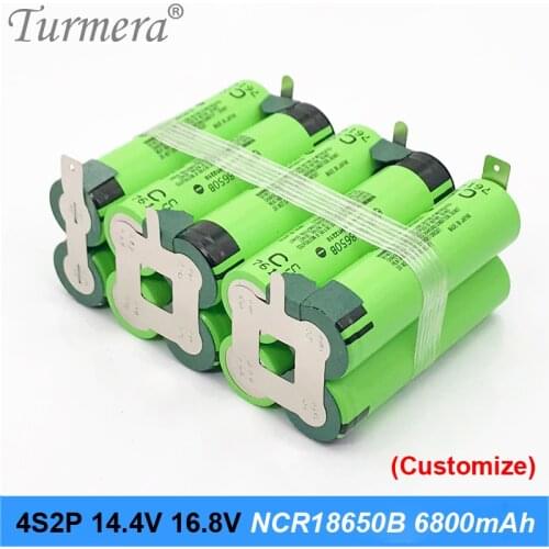 5s2p battery 18650 pack ncr18650b 6800mah 18v 21v welding solder battery for screwdriver tools battery customized battery