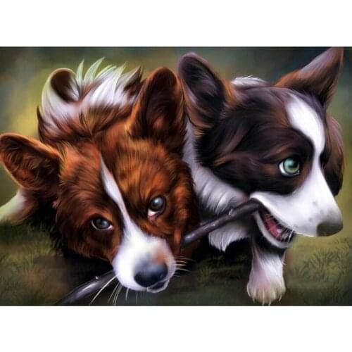 Diamond Mosaic Dogs New Stones Full Drill Square Diamond Painting Animals Cross Stitch Diamond Embroidery Needlework Gift ll693