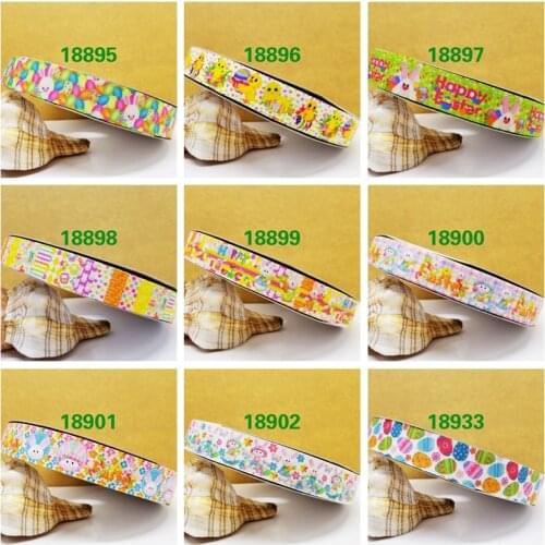 Free shipping 50 yard per size Easter day ribbon printed grosgrain ribbon 18933