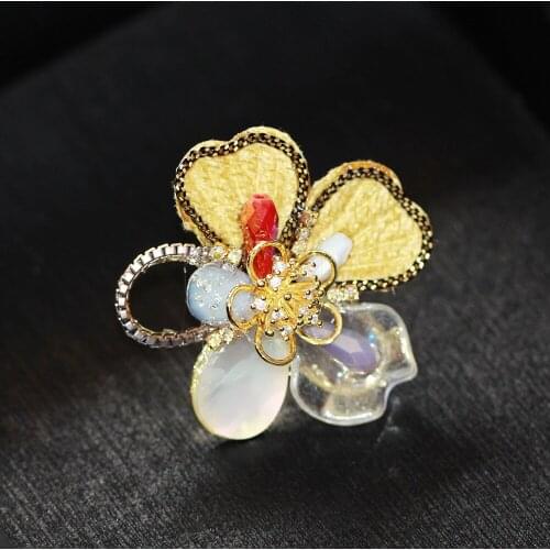 Retro Rhinestone Brooches for Women Classic Fixed Cardigan Clip Scarf Shawl Buckle Collar Lapel Pin Floral Dress Luxury Jewelry