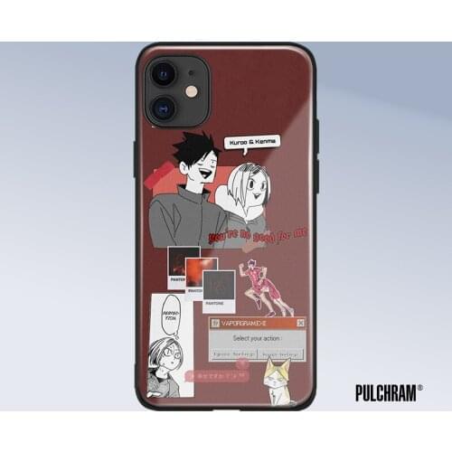 Kozume Kenma Kuroo Tetsurou glass phone case for iPhone 6 6s 7 8 x xr xs 11 pro max Samsung S note 8 9 10 20 Plus cover shell