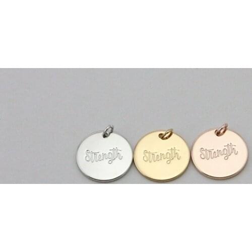 DIY Jewelry Custom Women Jewelry Strength Engraved Charm Pendant for Women