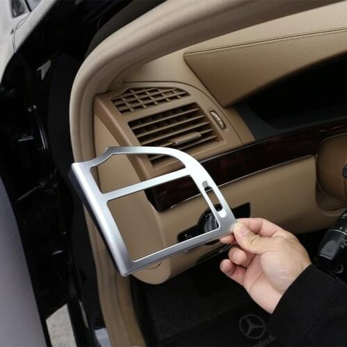 For Mercedes Benz S Class W221 Car Dashboard Side Air Outlet Panel Frame Trim Protection Cover ABS Carbon Fiber Accessories