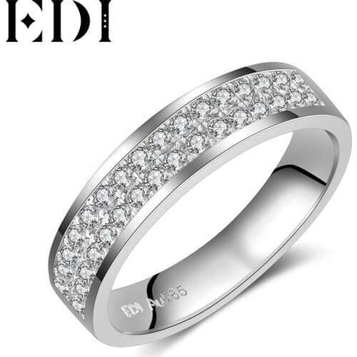 EDI Classic 0.32cttw Round Cut H/SI Natural Diamond Ring 14k 585 White Gold Band For Man Women Unisex Stack Ring