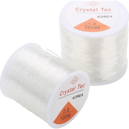 DC Strong Stretchy Elastic Ropes White Crystal String Cord Beading Wire Thread for Jewelry Bracelet Necklace Making