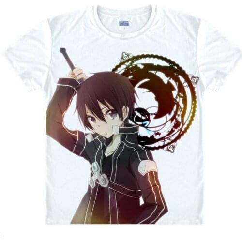 Sword Art Online SAO T-Shirt Asada Shino Shirt heat-transferred T-shirts anime Fan kawaii costume t-shirts mens Anime shirts a