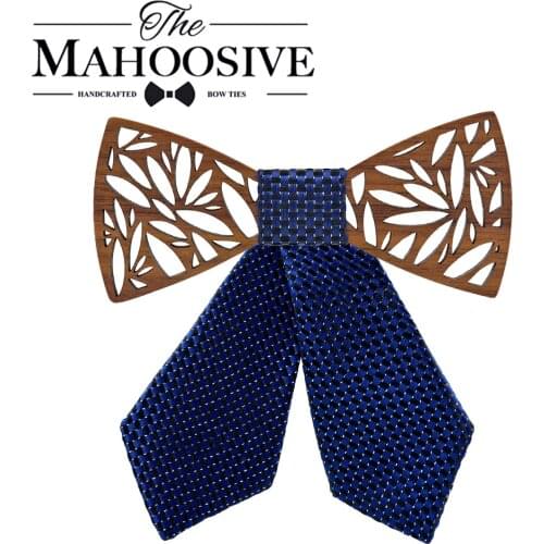 Mahoosive women bow ties Family Christmas Gift for girl, wood box packaging with Laser pattern