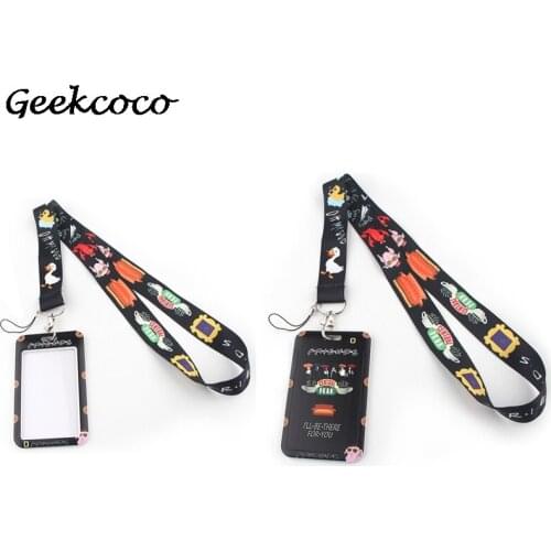 J1866 Cartoon Friend Neck Strap Lanyard for keys ID Card Gym Mobile Phone USB badge holder DIY Hang Rope With Card Holder