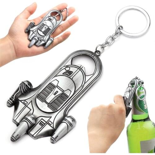 Creative Spaceship Beer Bottle Opener Keychain European and American Movie Peripheral Accessories Interesting Corkscrews