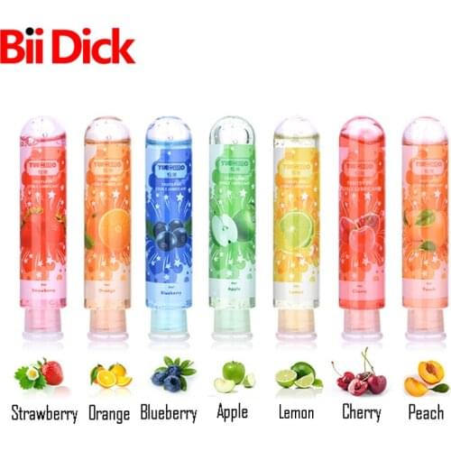 80mL Fruit Flavor Strawberry/Cherry/Peach/Blueberry/Lemon Lubricant Water Based Anal Oral Gel Sex Lube For Vaginal/Penis