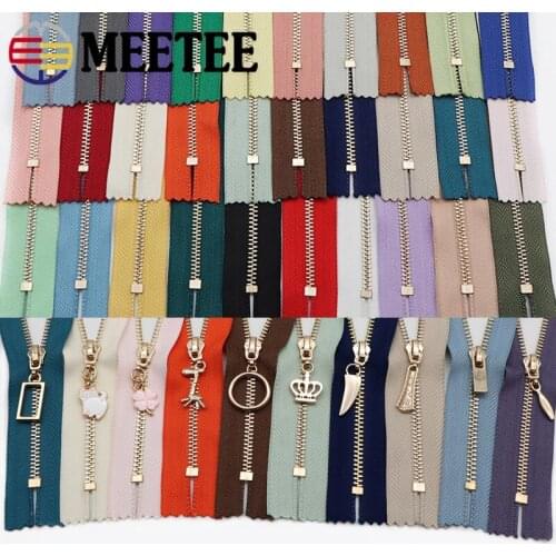 2pcs Meetee 15//20/25/30/40cm 3# Metal Zipper for Sewing Closed-End Gold Tooth Zips Lock DIY Luggage Clothing Accessories