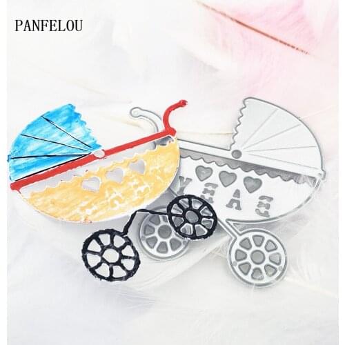 PANFELOU Baby carriage metal craft paper die cutting dies Scrapbooking/DIY Thanksgiving Day Easter Embossing mould cards