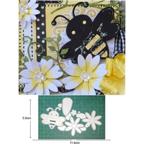 Craft metal cutting dies cut die mold Bee Flower Border Decoration Scrapbook paper craft knife mould blade punch stencils dies