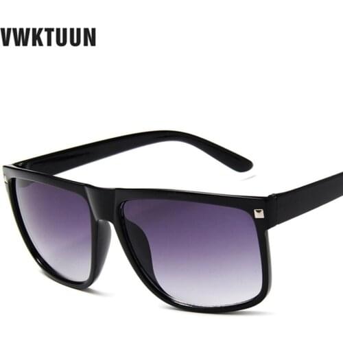 VWKTUUN Square Sunglasses Men Driving Driver Glasses Vintage Rivet Frame Sun Glasses For Men Flat top Sunglass UV400 Oculos