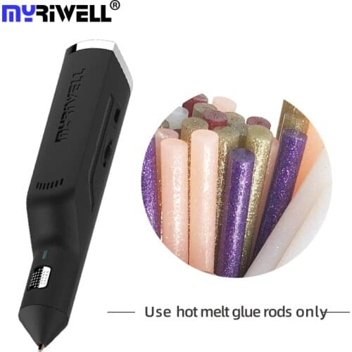 Myriwell hot Melt Glue Gun 6 Color Glue Stick for Fix USB Charging Wireless 3D Printing Pen Speed Adjustable 3D Pen RS-100A