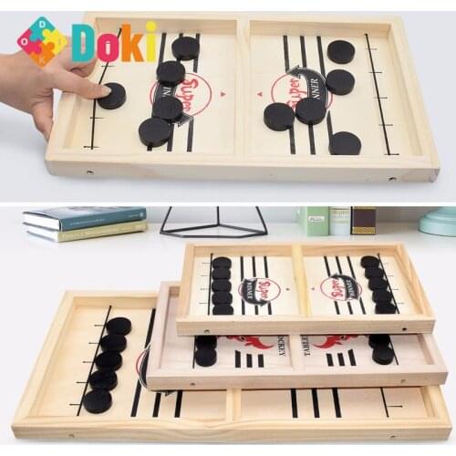 Paced Wooden Table Hockey Winner Games Interactive Chess Toys For Adult Children Desktop Battle Board Game Fast Sling Puck Game