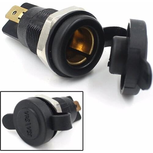 NoEnName_Null12V Cigarette Lighter Power Socket Plug Outlet Cars Motorcycle Motorbike Black