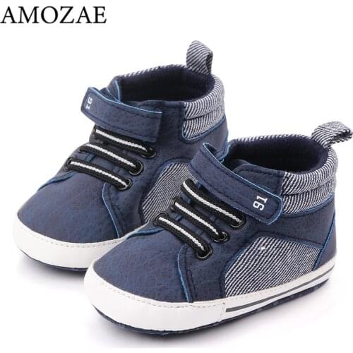 New Baby Shoes Spring/Autumn Sneakers Baby Boys Shoes Soft-soled Non-slip Mid-high Casual Toddler Shoes For 0-18M