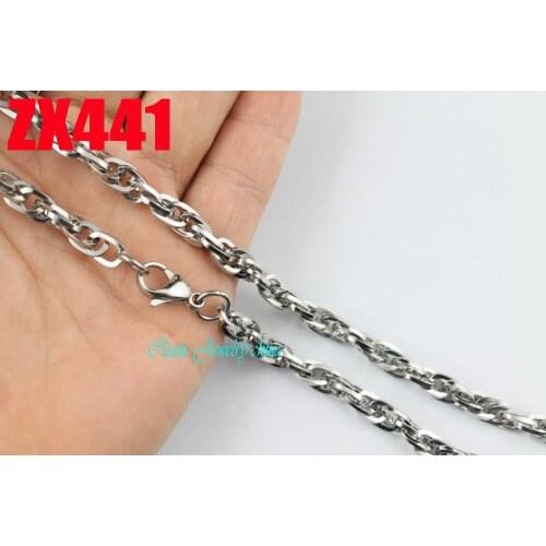 New stainless steel necklace 6.2 mm brawny twist chain Mens male fashion jewelry punk chains 20pcs ZX441