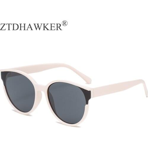 New Fashion Big Wild Frame Round Womens Sunglasses Gradient Color Trend Street Shooting Simple Temperament Glasses UV400