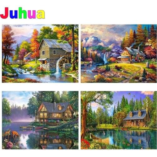 Landscape Village DIY diamond painting full drill mosaic scenic diamond embroidery diamond stitch home decor drop shipping
