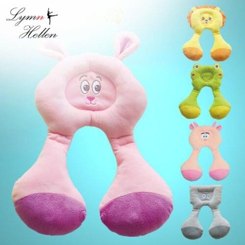 Happy Monkey 36cm Plush Stuffed Pillow Healthy U-type memory childrens neck pillow sheep lion frog safety travel Infant Kids