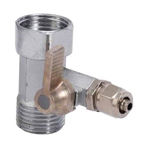 RO Feed Water Adapter 1/2" to 1/4" Ball Valve Faucet Tap Feed Reverse Osmosis Silver