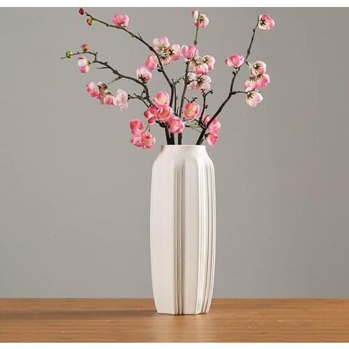 Simplicity Ceramic Flower Vase Art Vses Flower Arrangement Home Decoration Ornament Living Room TV Cabient Display Furnishings