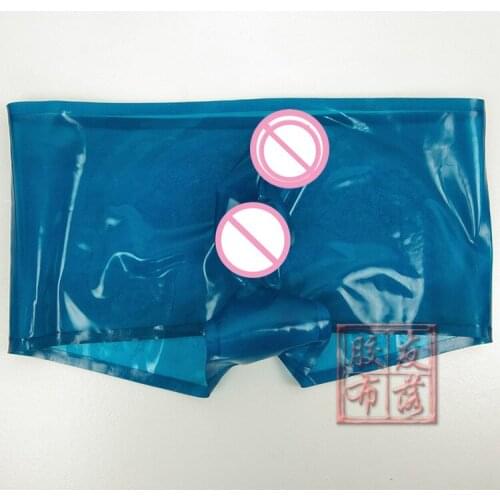 SEXY LATEX BOXER MEN LATEX UNDERWEAR WITH PENIS CONDOM HANDMADE CONDM CUSTOM MADE
