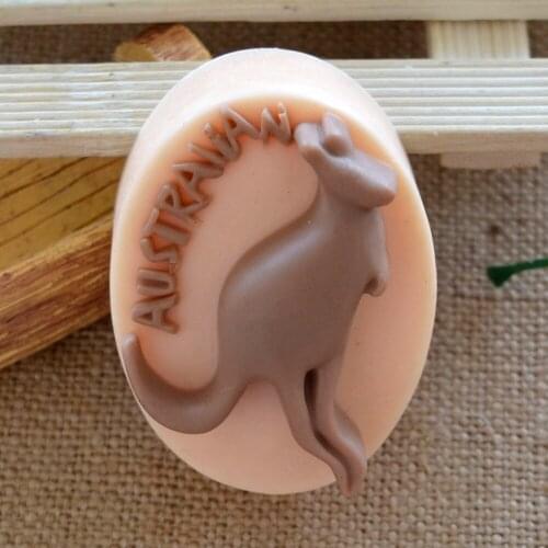 Nicole Silicone Soap Mold Ellipse with Kangaroo Pattern Handmade Soaps Making Tool