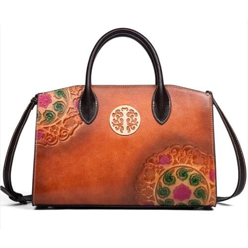 Real Cowhide Handbags 2021 New vintage Famous brand fashion ladies bags high quality one-shoulder messenger bag luxury handbag