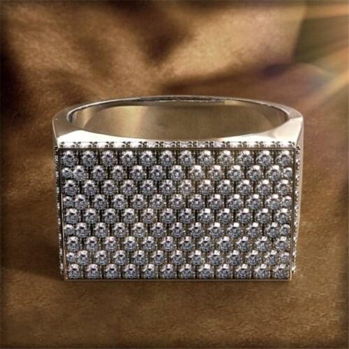 Vecalon Silver Rings For Men