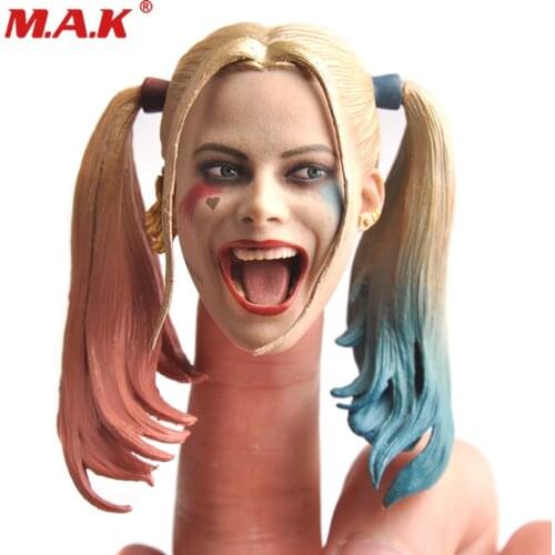 1/6 laughing version girl clown joker female head sculptfor 12 inches action figures