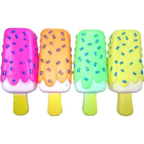 1Pcs Random Delivery Squeak Toys Soft Ice Cream Shape Molar Toy Puppy Pet Dog Rubber Chew Dogs Supplies