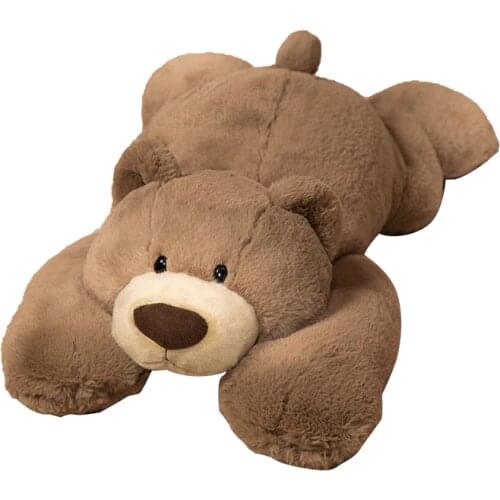 1pc 35/55/75cm Kawaii Lying Teddy Bear Plush Toys Lovely Bear Pillow Sofa Cushion Baby Kids Appease Dolls for Children Girls