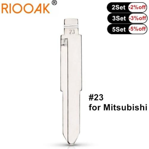 RIOOAK 10pcs/lot #23 Metal Blank Uncut Flip KD/VVDI Remote Key Blade for Mitsubishi Replacement Interior Accessories