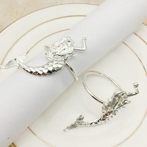 12/PCS hotel banquet mermaid napkin buckle ocean restaurant napkin ring napkin ring Chinese mouth cloth ring