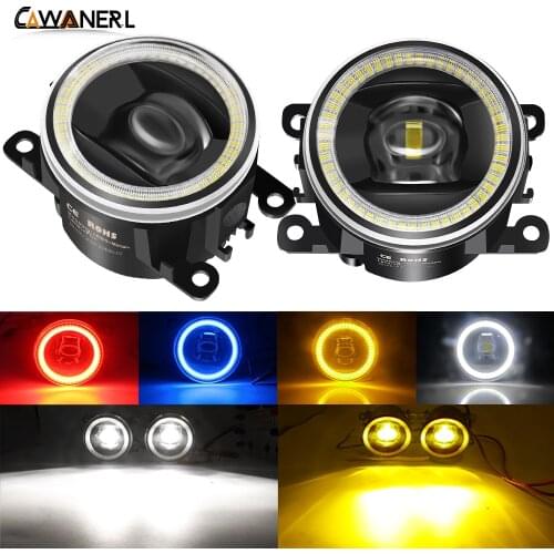 2 Pieces Car LED Fog Light Assembly Angel Eye Daytime Running Lamp DRL 30W 8000LM 12V For Fiat 500 Panda Punto Evo Sedici