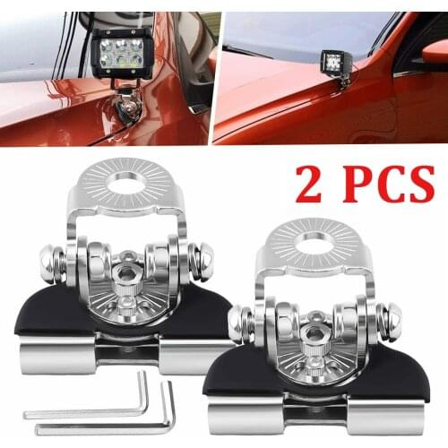 2PCS Universal LED Light Bar Mounting Bracket Adjustable Pillar Hood Holder Led Work Light Mount Bar Clamp