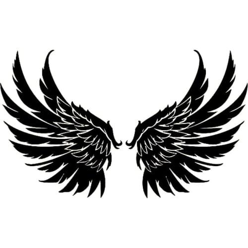 Angel Wings Guardian Decals High Quality Car Decoration Personality Pvc Car Window Waterproof Sticker Black/white, 20cm*12cm