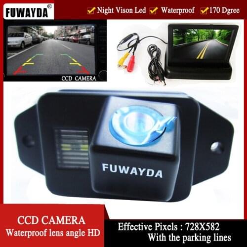 FUWAYDA CCD car rear view camera backup reverse camera with car monitor mirror for TFT LCD TOYOTA LAND CRUISER PRADO 2700 4000