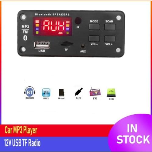 Car MP3 Player 12V WMA Board Audio Module USB TF Radio Bluetooth5.0 Wireless Music Car MP3 Decoder With Remote Control FM Radio