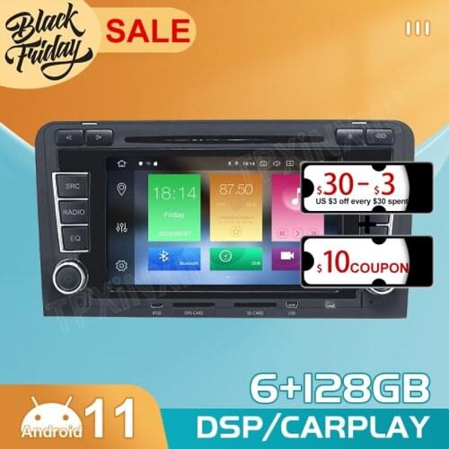 PX6 Android 11.0 6G+128G Carplay For AUDI A3 2003 2004 2005 2013 GPS Car Navigation Multimedia Video Stereo DVD Player Radio