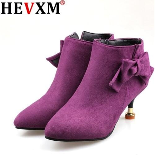 Female Autumn And Winter Fashion Trend Outdoor Daily New Outdoor Bow With Pointed Stiletto Solid Color Martin Boots 5.5CM