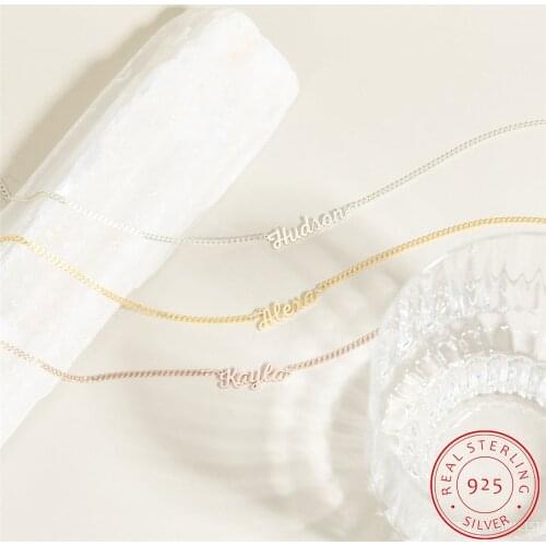 VishowCo Custom Name Necklace Personalized 925 Silver Gold Choker Custom Cuban Chain Pendant Nameplate For Women Jewelry Gift