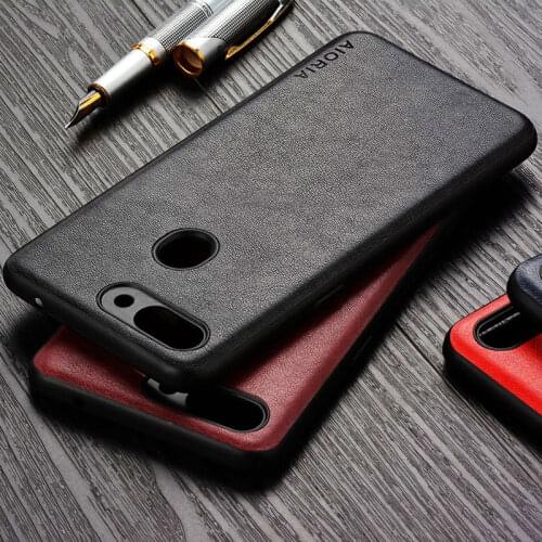 Case for oppo r15 pro realme 2 a5 coque Luxury Vintage Leather silicone phone cover for oppo r15 pro realme 2 a5 case funda capa