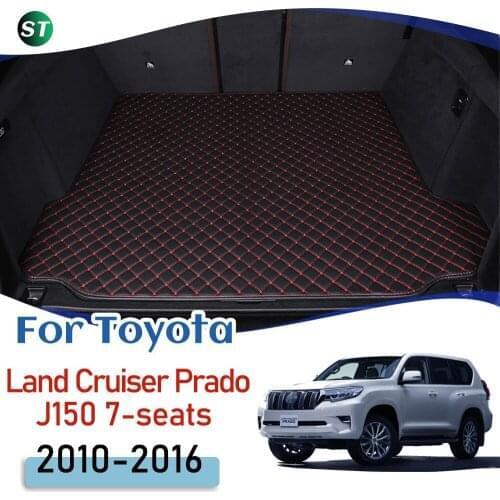 For Toyota Prado J150 2010-2016 7-seats Custom Leather Car Trunk Mats Rear Trunk Floor Mat Tray Carpet Cargo Liner Accessories