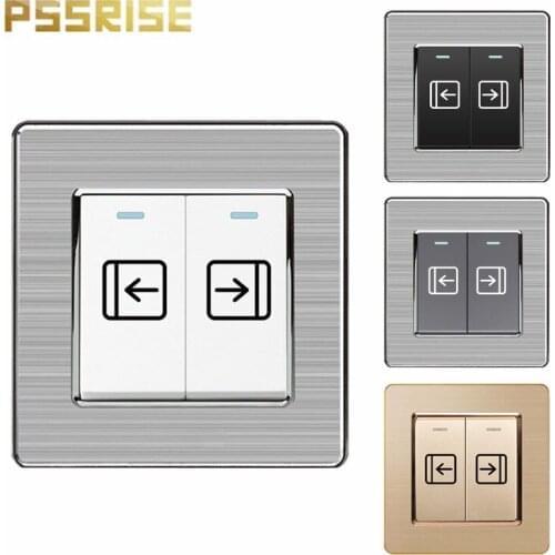 Electric door 2 open automatic door reset switch wall switch button switch light switch luxury stainless steel panel socket