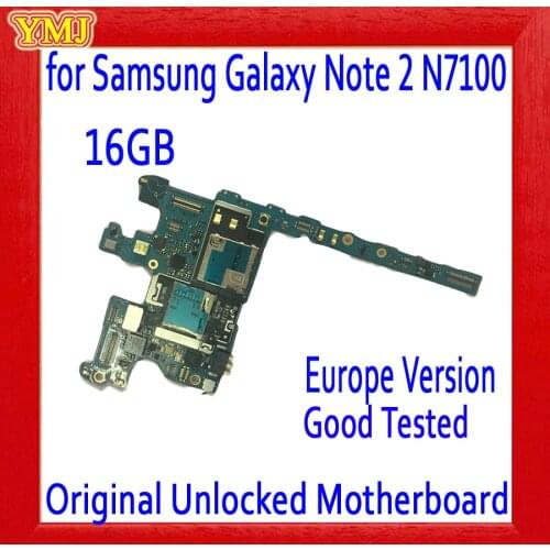 EU Version for Samsung Galaxy Note 2 N7100 Motherboard,16gb Original unlocked for Galaxy Note 2 N7100 Mainboard with Full Chips